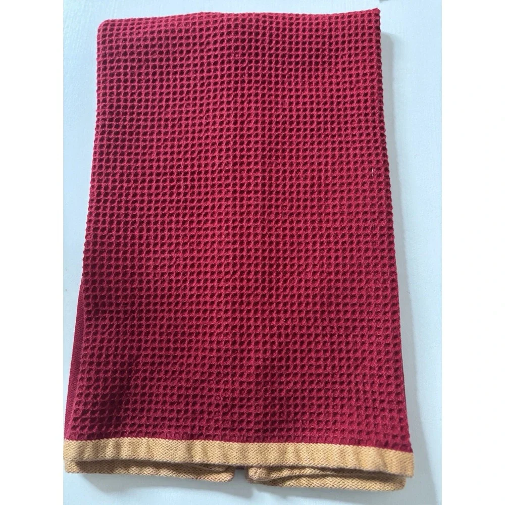Red Fall Pumpkin And Berries Embroidered Kitchen Towel